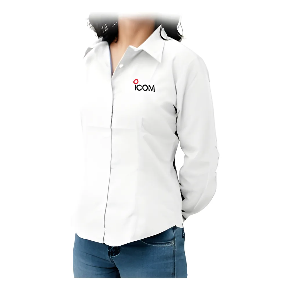 Blusa Color Blanco, Manga Larga, Logo ICOM.