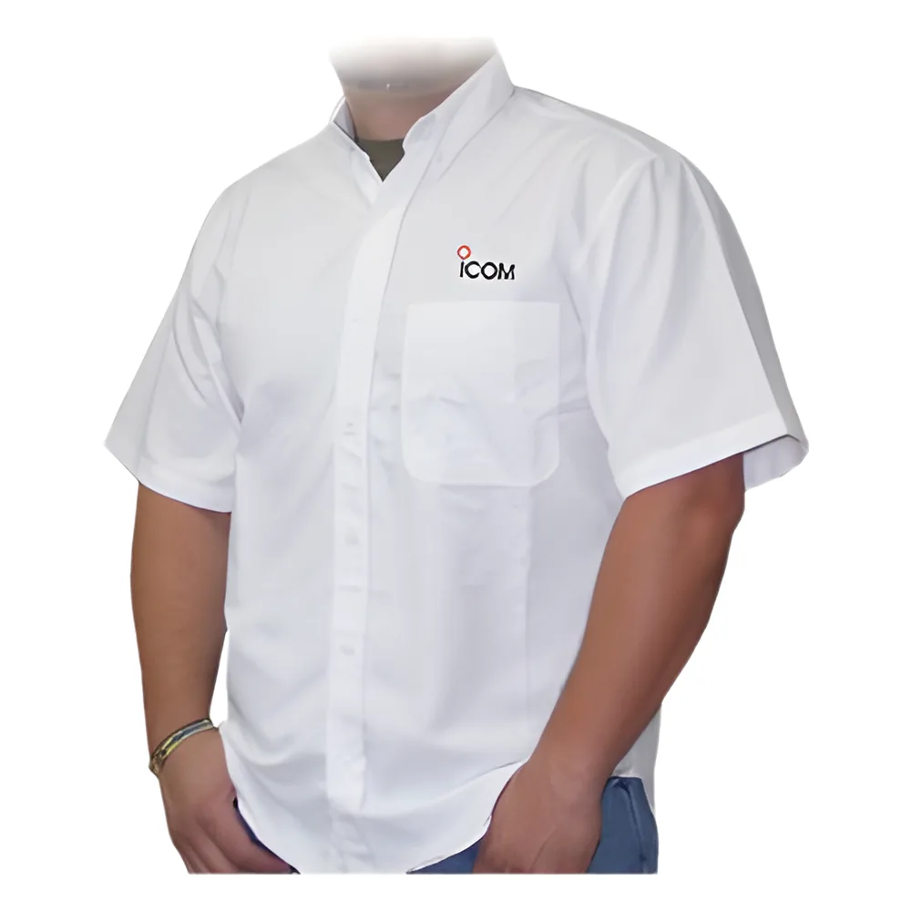 Camisa Color Blanco, Manga Corta, Logo ICOM.