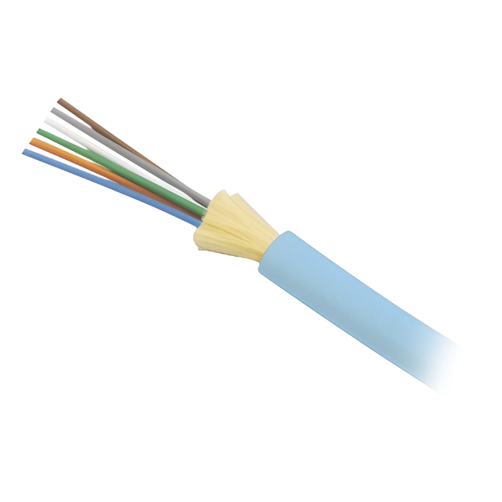 Cable de Fibra Óptica de 6 Hilos, Interior, Tight Buffer, No Conductiva (Dieléctrica), Plenum, Multimodo OM3 50/125 Optimizada, 1 Metro (3.28 Pies)