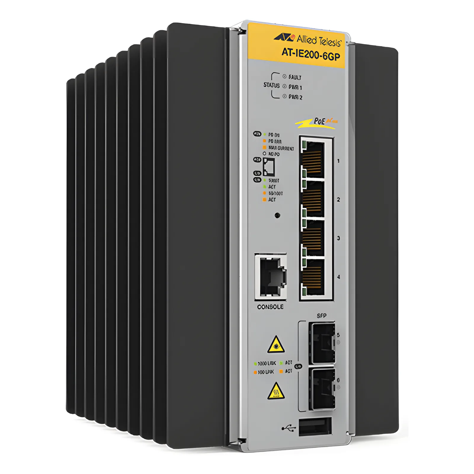 Switch Industrial Administrable Capa 2 de 4 Puertos 10/100/1000 Mbps + 2 Puertos SFP, 120 W
