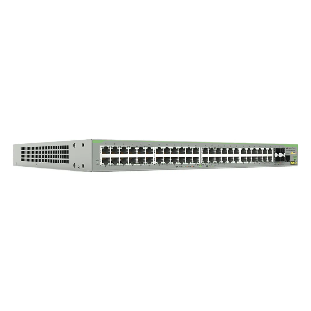 Switch PoE+ Administrable CentreCOM FS980M, Capa 3 de 48 Puertos 10/100Mbps + 4 SFP Gigabit, 375W