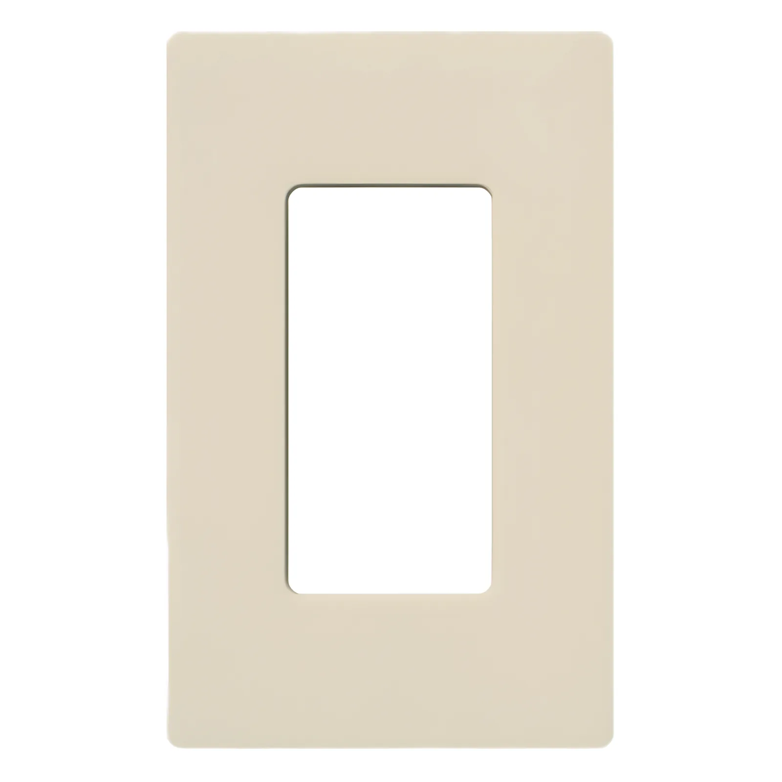 Placa de pared de 1 gang sin tornillos visibles, acabado brillante en color almendra claro (Light Almond), línea Claro para atenuadores, interruptores y controles Lutron