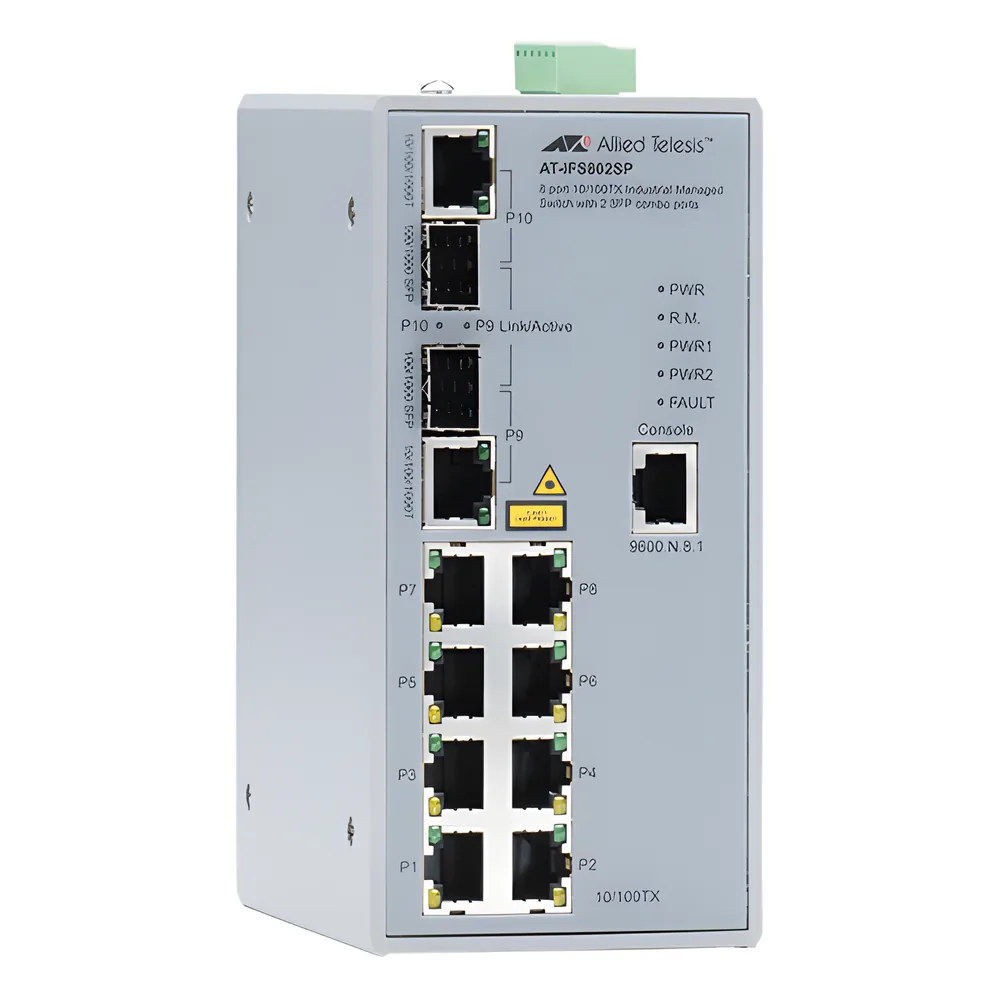 Switch Industrial Administrable de 8 Puertos 10/100 Mbps + 2 Puertos SFP Combo