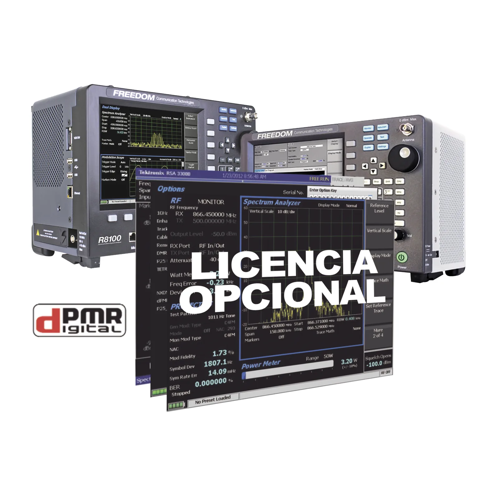 Opción de Software para prueba dPMR (Radio Móvil Privado Digital) en R8000 / R8100.