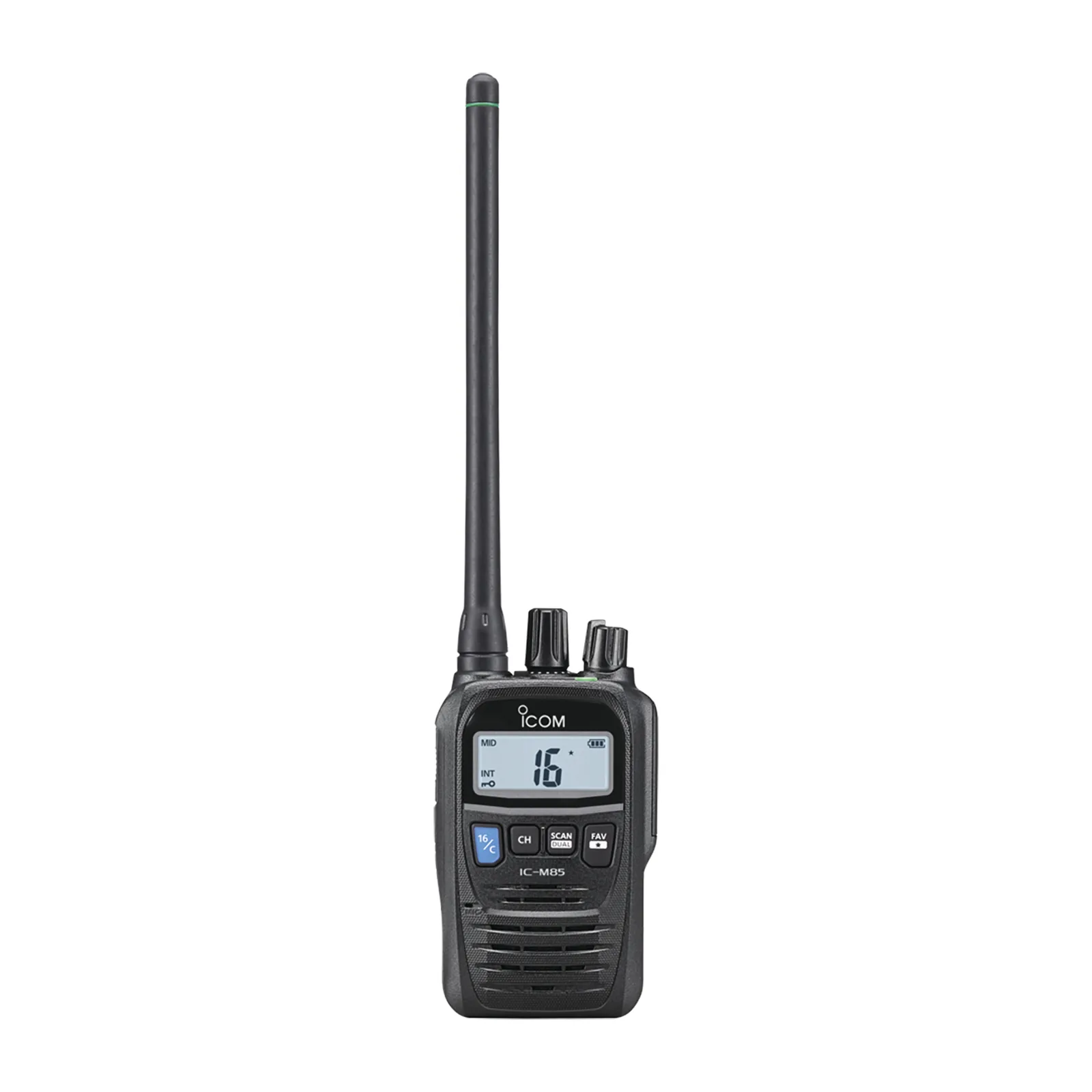 Radio portátil marino y comercial en VHF, incluye los canales USA, INT, CAN, y del clima