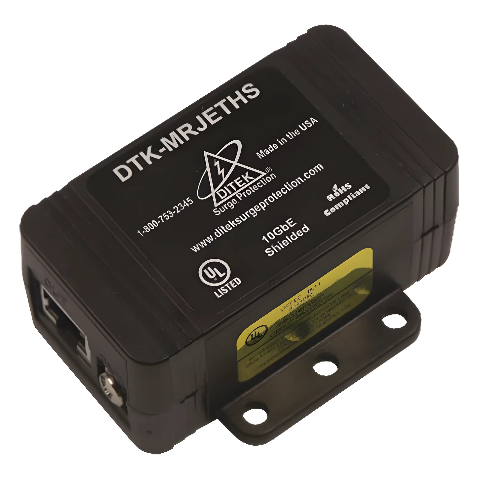 Protector de un solo canal 10GbE para sistemas de CCTV , Ideal para protección de cableado categoría CAT5e, CAT6 y CAT6A.