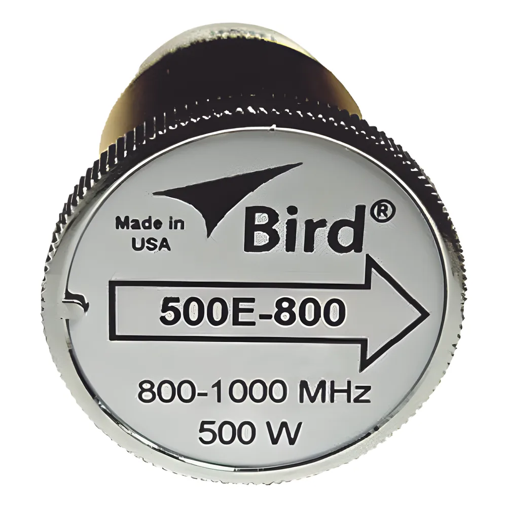 Elemento de 500 Watt en Línea 7/8" para Wattmetro BIRD 43 en Rango de Frecuencia de 800 a 1000 MHz.