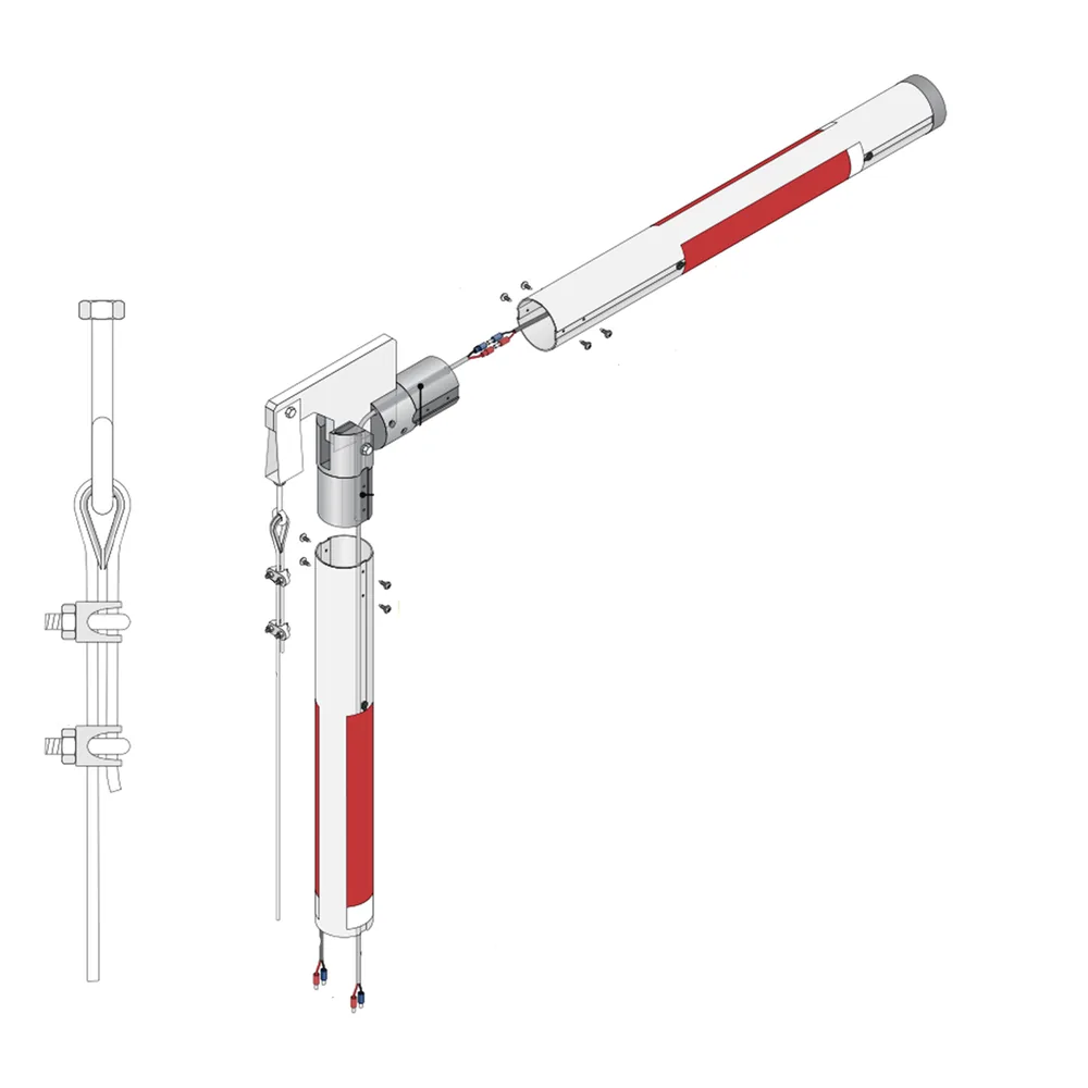 Kit de mástil iluminado de aluminio con Articulación para barreras DKS 1601