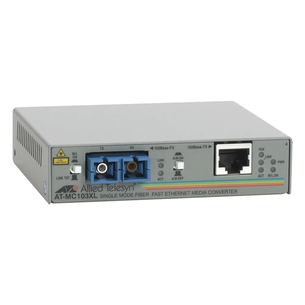Convertidor de medios fast ethernet a fibra óptica, conector SC, monomodo (SMF), 15 Km