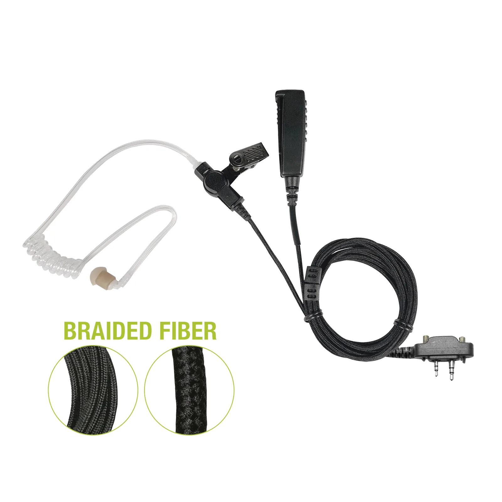 Micrófono De Solapa de 2 Cables De Fibra Trenzada Serie SPM2300BF Con Conector Icom de 2 Pines y Tornillos