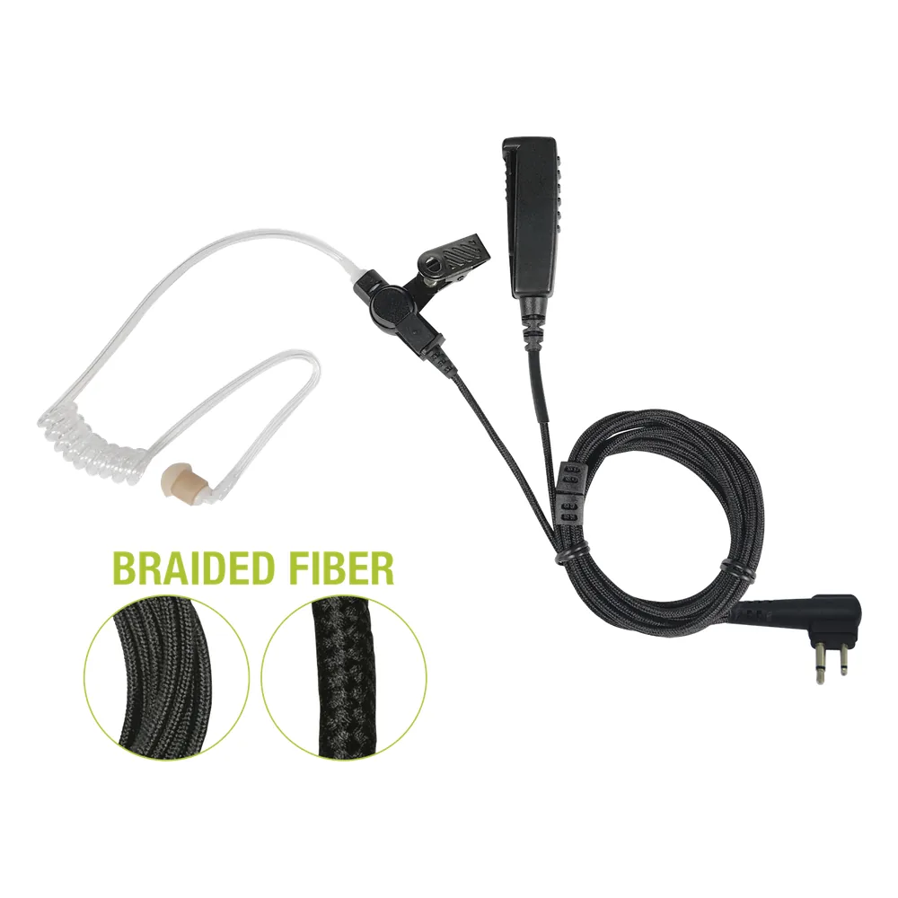 Micrófono De Solapa de 2 Cables De Fibra Trenzada Serie SPM2300BF Con Conector MOTOROLA de 2 Pines Lateral