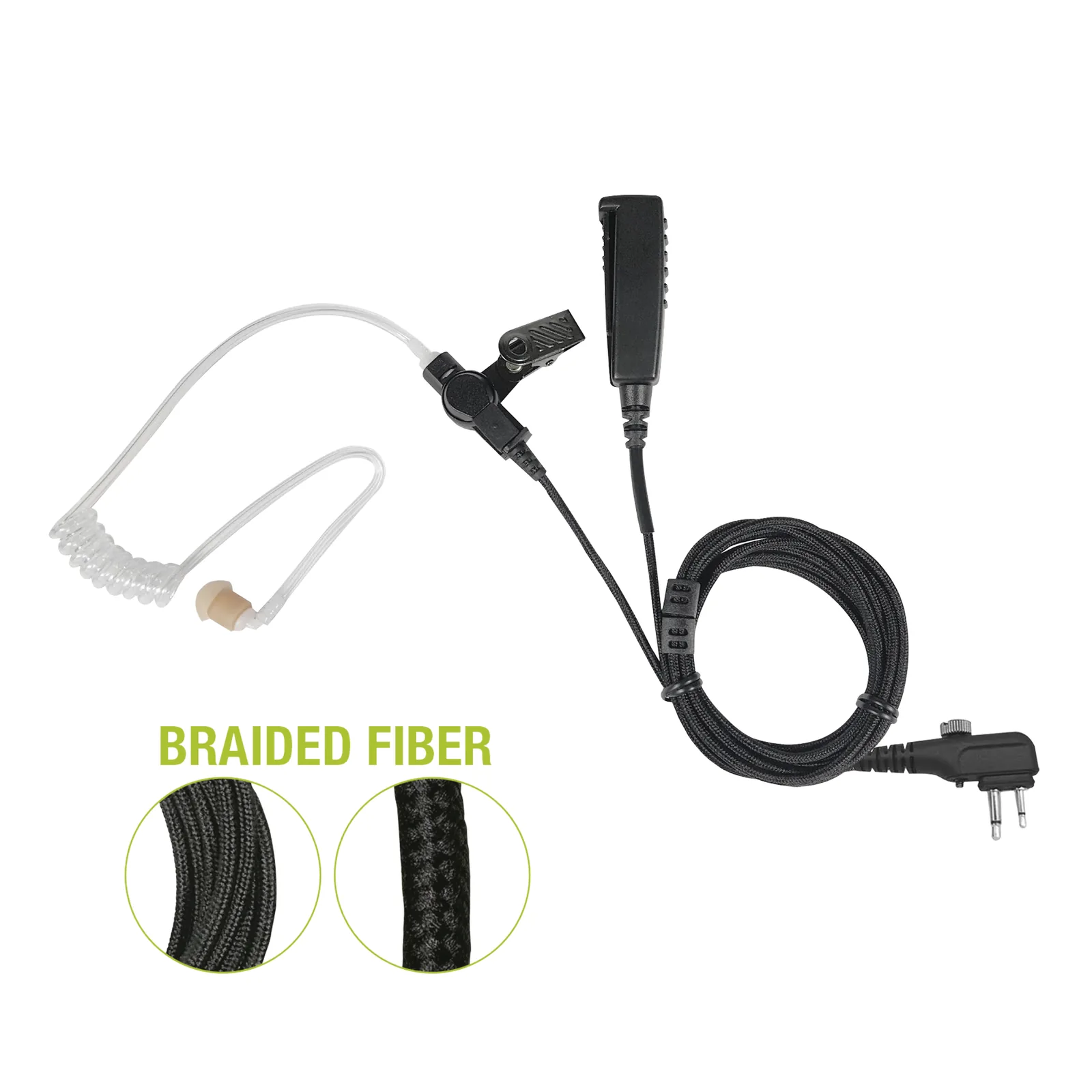Micrófono De Solapa de 2 Cables De Fibra Trenzada Serie SPM2300BF Con Conector HYTERA TC-518/610/620/700/700EX & PD-5