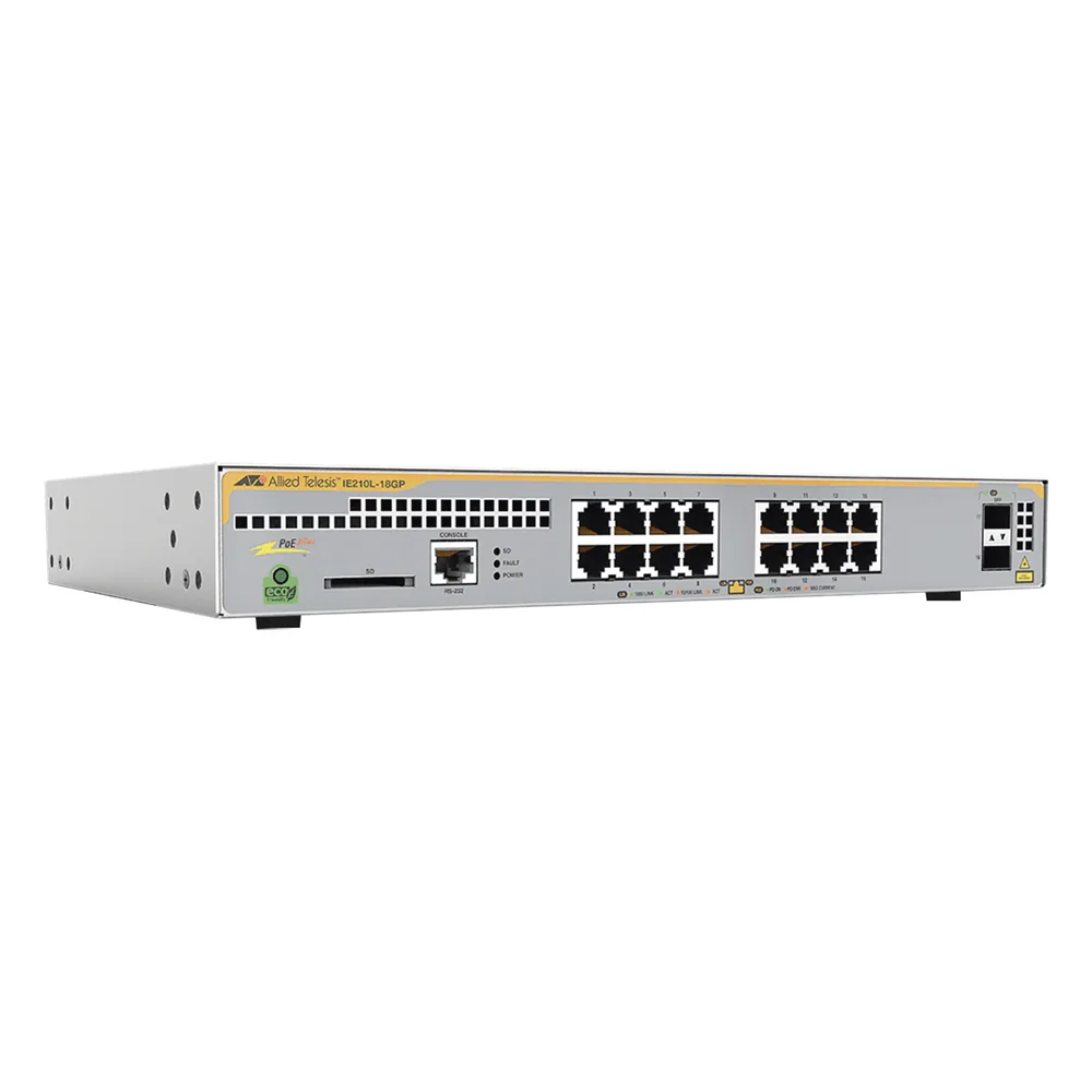 Switch Industrial-Lite PoE+ administrable capa 2 de 16 Puertos 10/100/1000 Mbps + 2 puertos SFP, 247 W