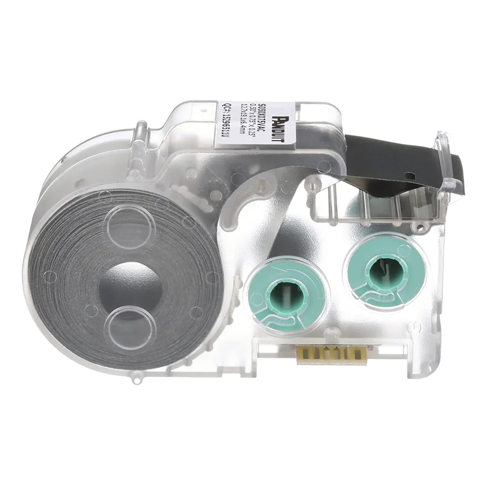 Casete de 350 Etiquetas Autolaminadas de 25.4 x 19.05 mm (1 x 0.75 pulgadas), para Cables de 2 a 4.1 mm (0.08 a 0.16 pulgadas) de Diámetro, Área de Impresión Color Blanco