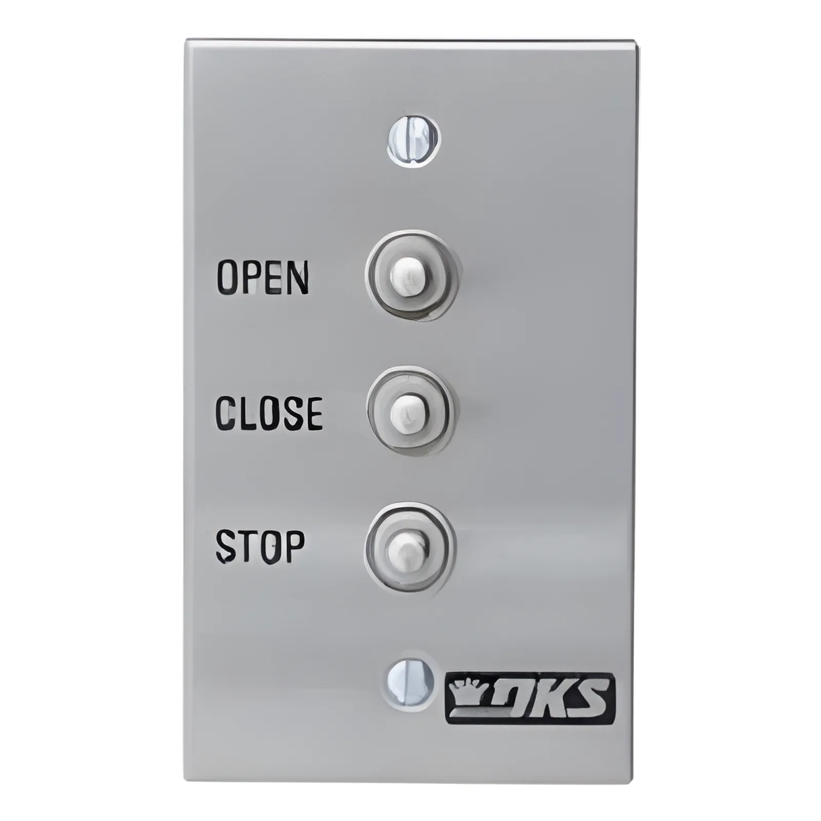 Botonera triple compatible con motores para portones abatibles y corredizos Doorking / Uso en interiores / Fácil instalación en caja estándar