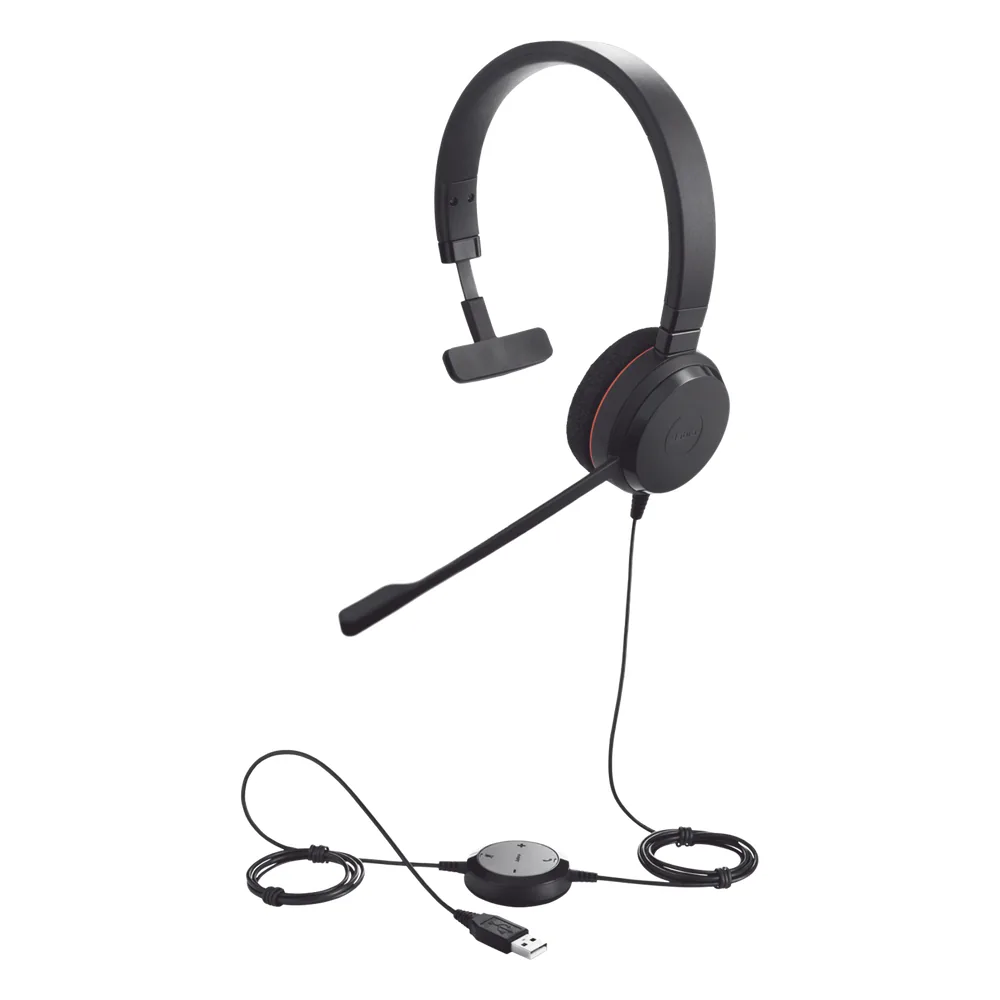 Jabra Evolve 20 Mono con conexión USB, micrófono con cancelación de ruido de ultima generación, configuración Plug and Play (4993-829-209)