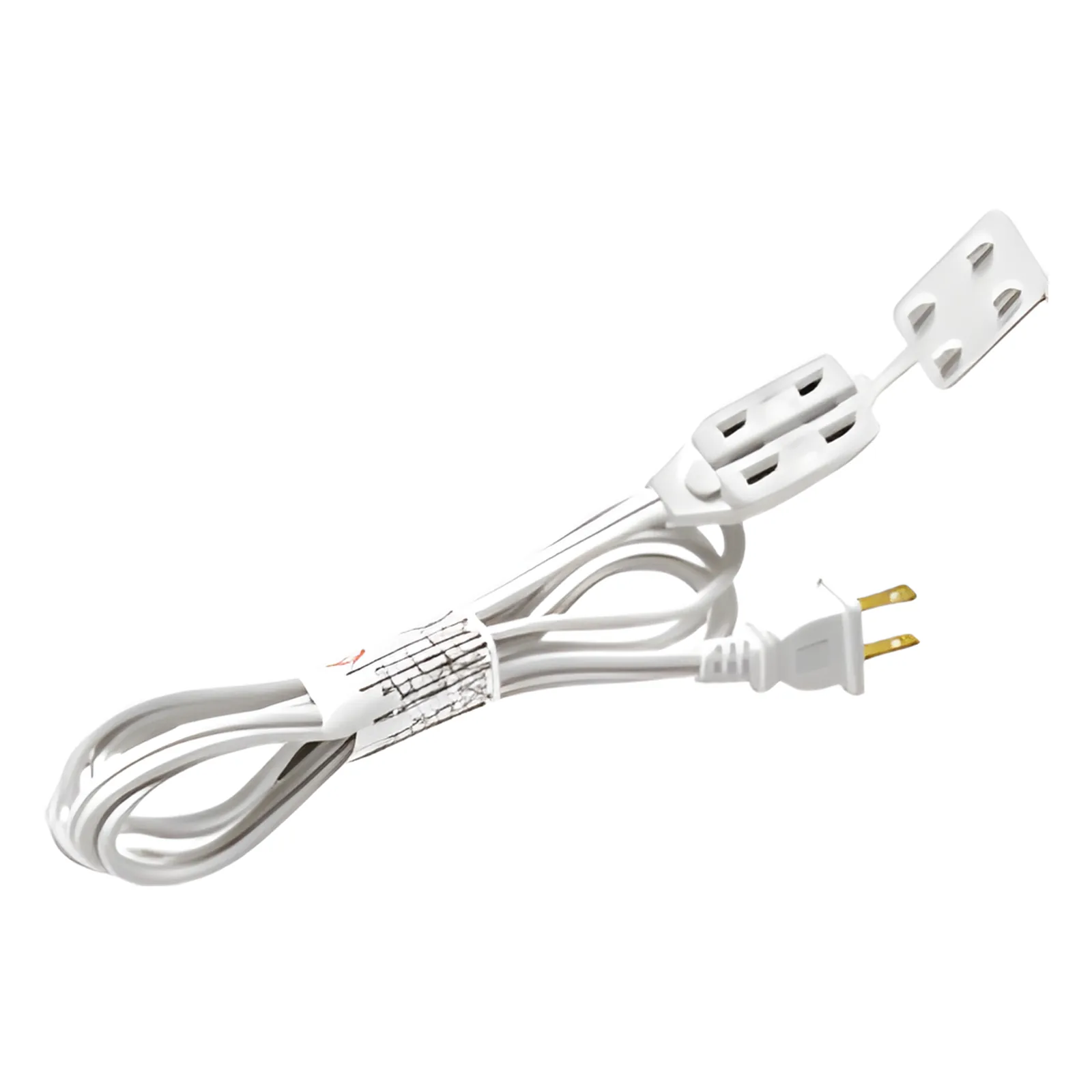 Extensión eléctrica de 3 salidas polarizadas color blanco para uso en interior, longitud 1.83 metros, calibre 16 AWG