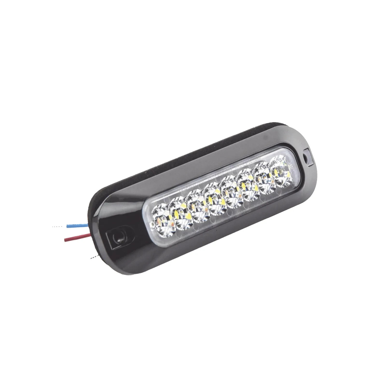 Luz Auxiliar de 8 LED, Rojo/Blanco, Lente Transparente