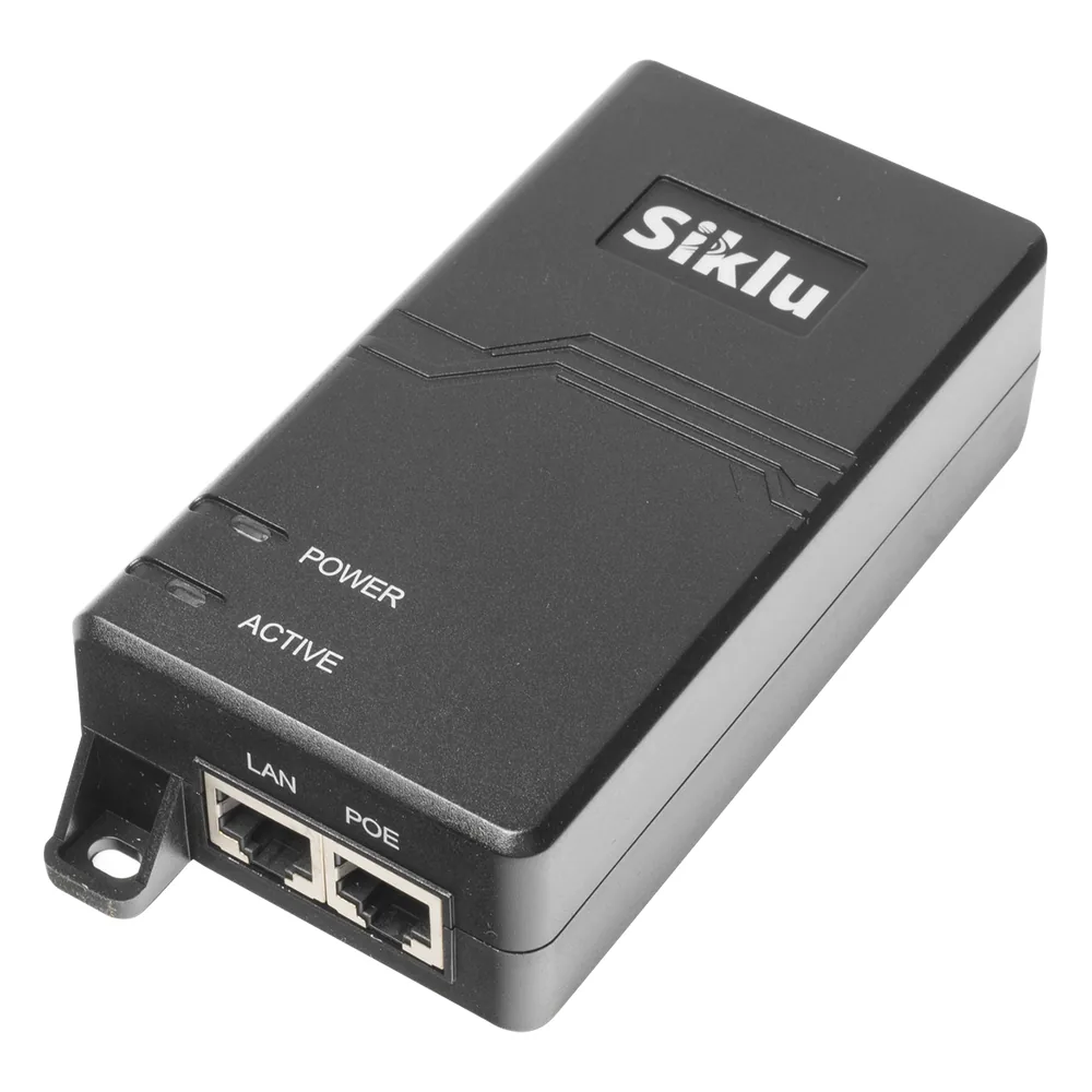 Inyector PoE Pasivo, 1 Gbps, 60 W, 55 Vcc, 100-240 Vca, Cable CA