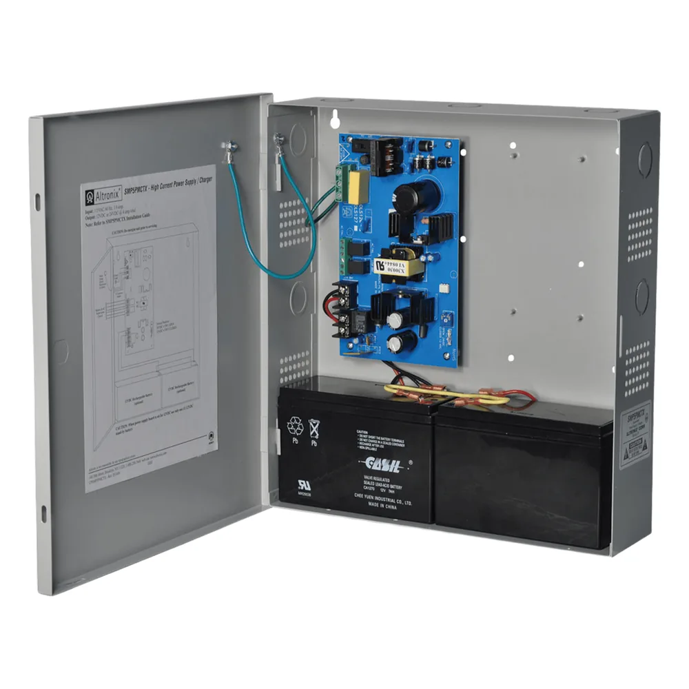 Fuente de poder de 12/24 Vcc, 4 A. Ideal para aplicaciones de intrusión / Acceso / Video Vigilancia / Fuente Supervisada / Con capacidad de baterías de respaldo / Requieren baterías