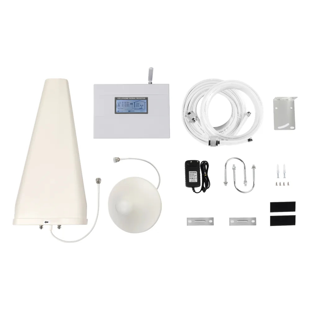 Kit Amplificador de Señal Celular TRIPLE banda de frecuencia / Mejora las llamadas convencionales y VoLTE / Soporta los datos de las tecnologías 2G, 3G y 4G de TELCEL, AT&T y MOVISTAR / Puede cubrir hasta 2 espacios de 300 m2 cada uno.