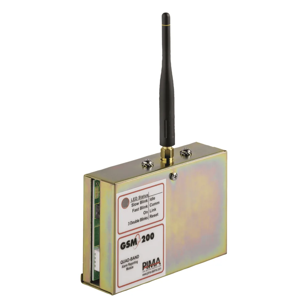 Comunicador GSM/GPRS para paneles PIMA. Permite envío de SMS, Llamadas o Datos. Compatible con la central SENTRY de PIMA