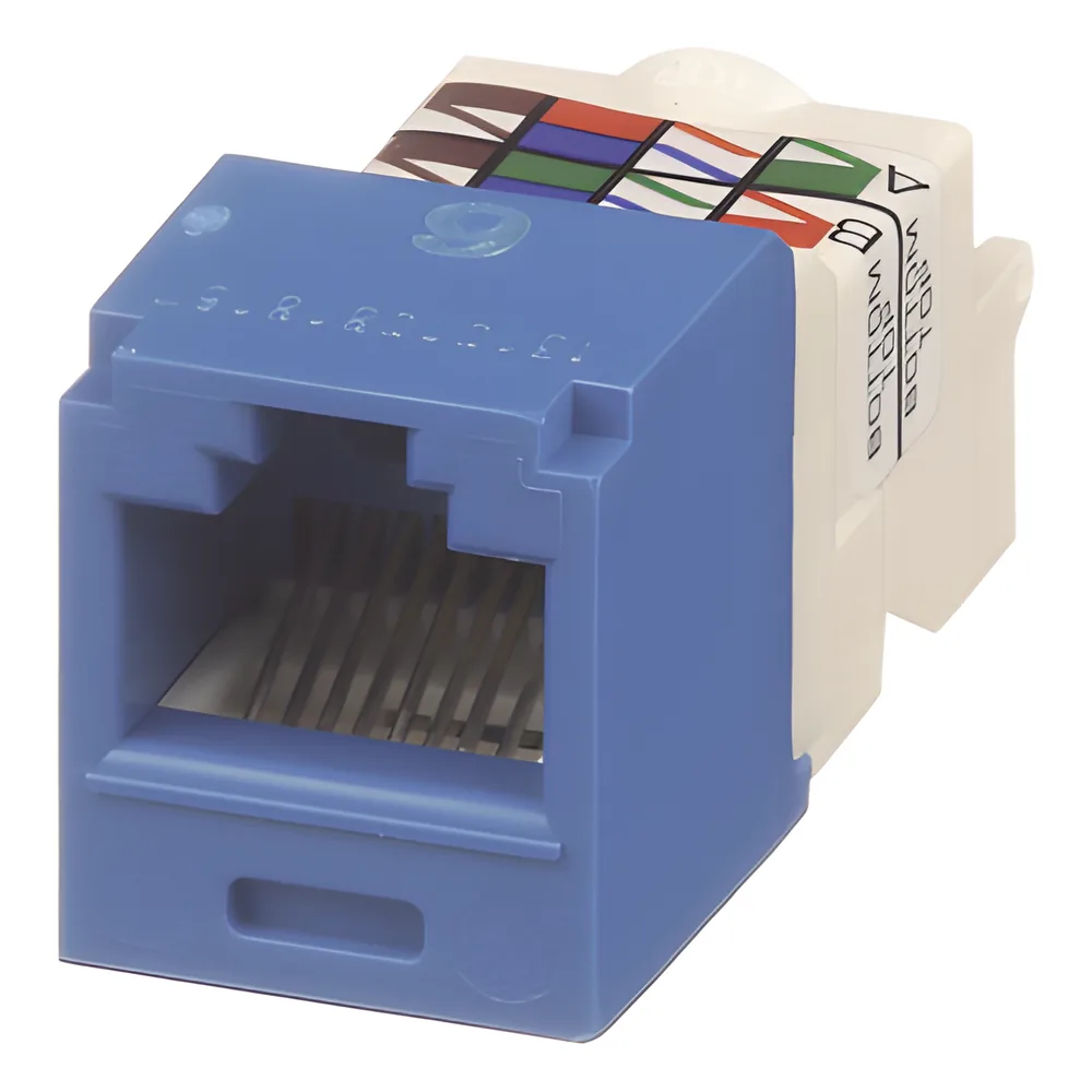 Conector Jack RJ45 Estilo TP, Mini-Com, Categoría 6, de 8 posiciones y 8 cables, Color Azul