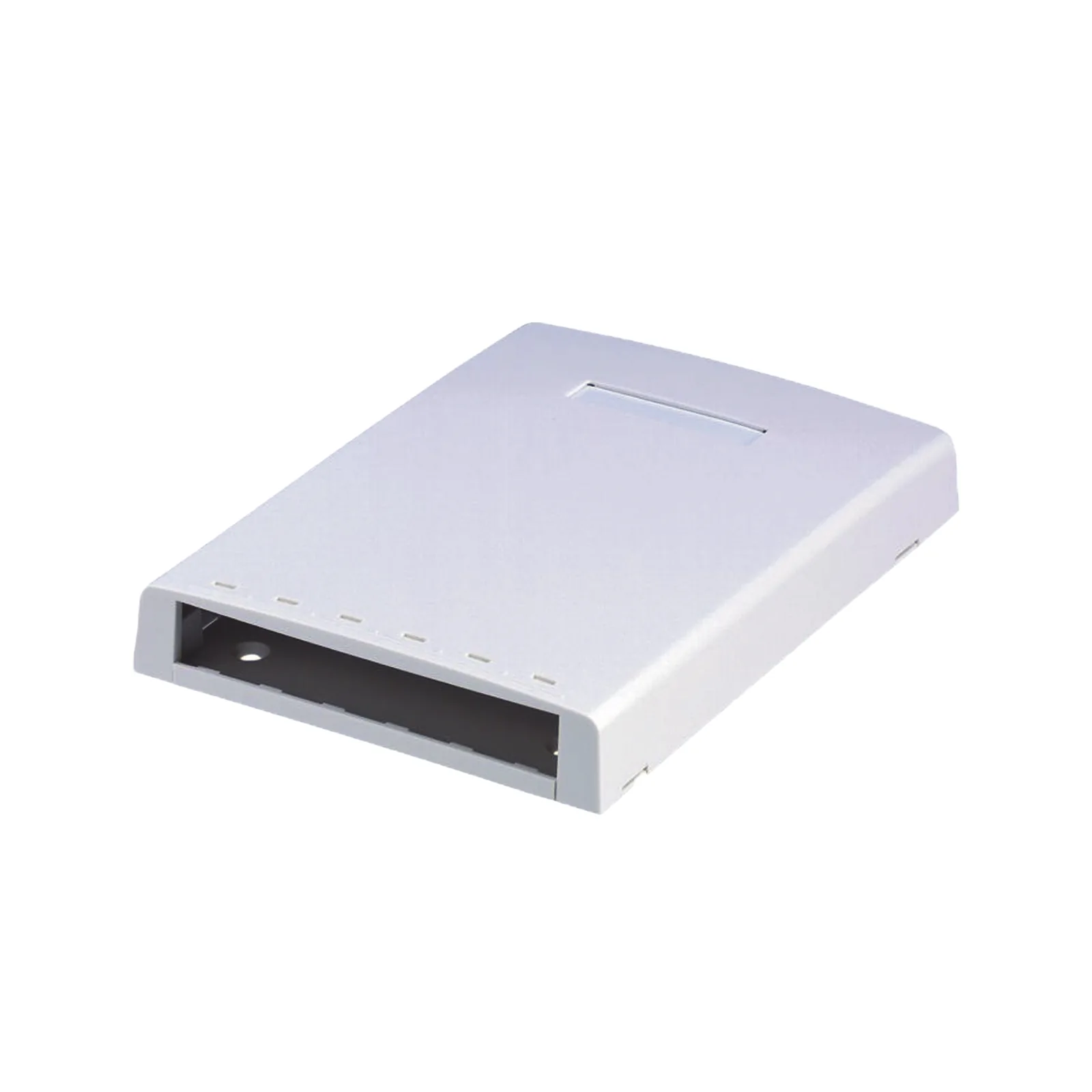 Caja de Montaje en Superficie, con Accesorio para Resguardo de Fibra Óptica, para 6 Módulos Mini-Com, Color Blanco