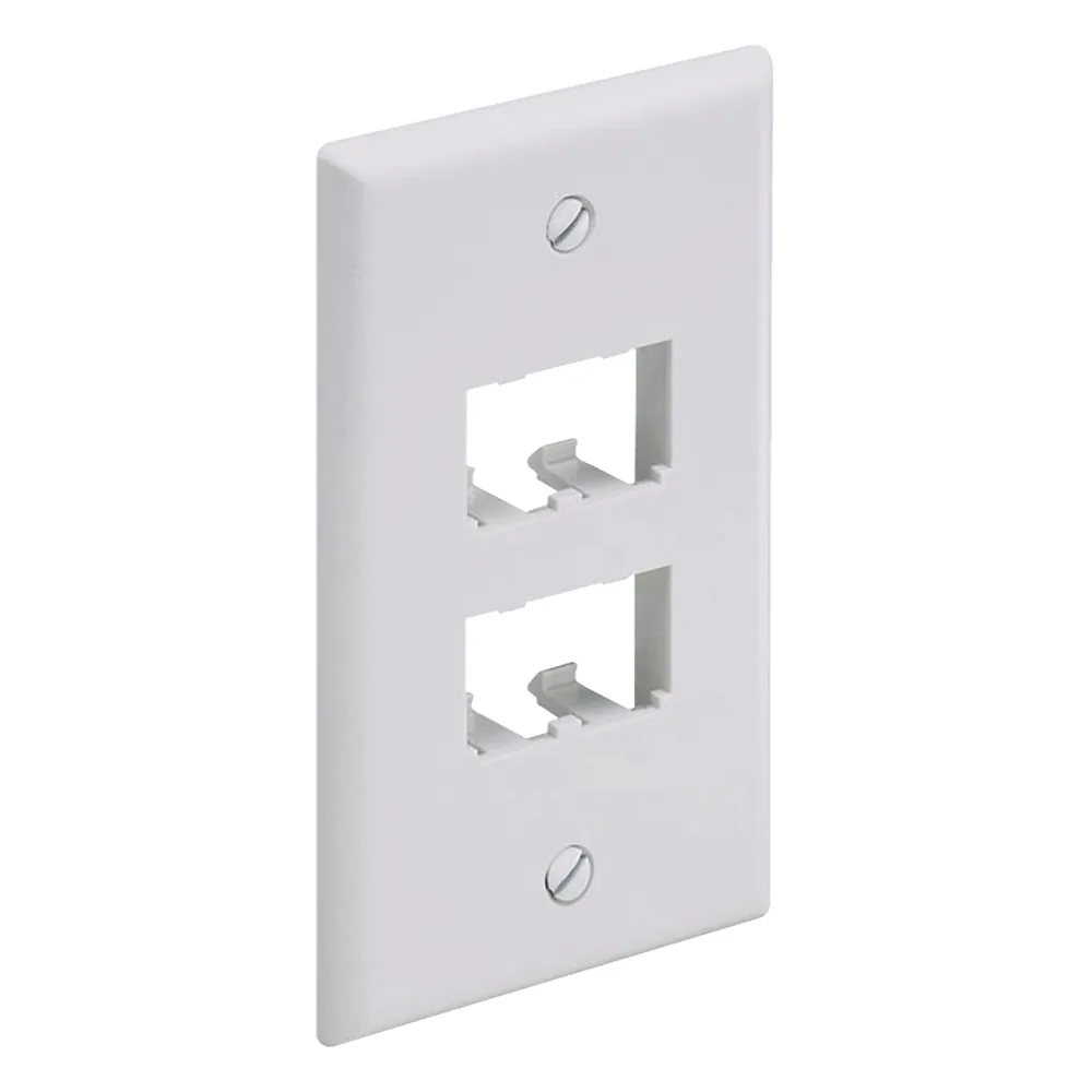 Placa de Pared Vertical Clásica, Salida Para 4 Puertos Mini-Com, Color Blanco Mate