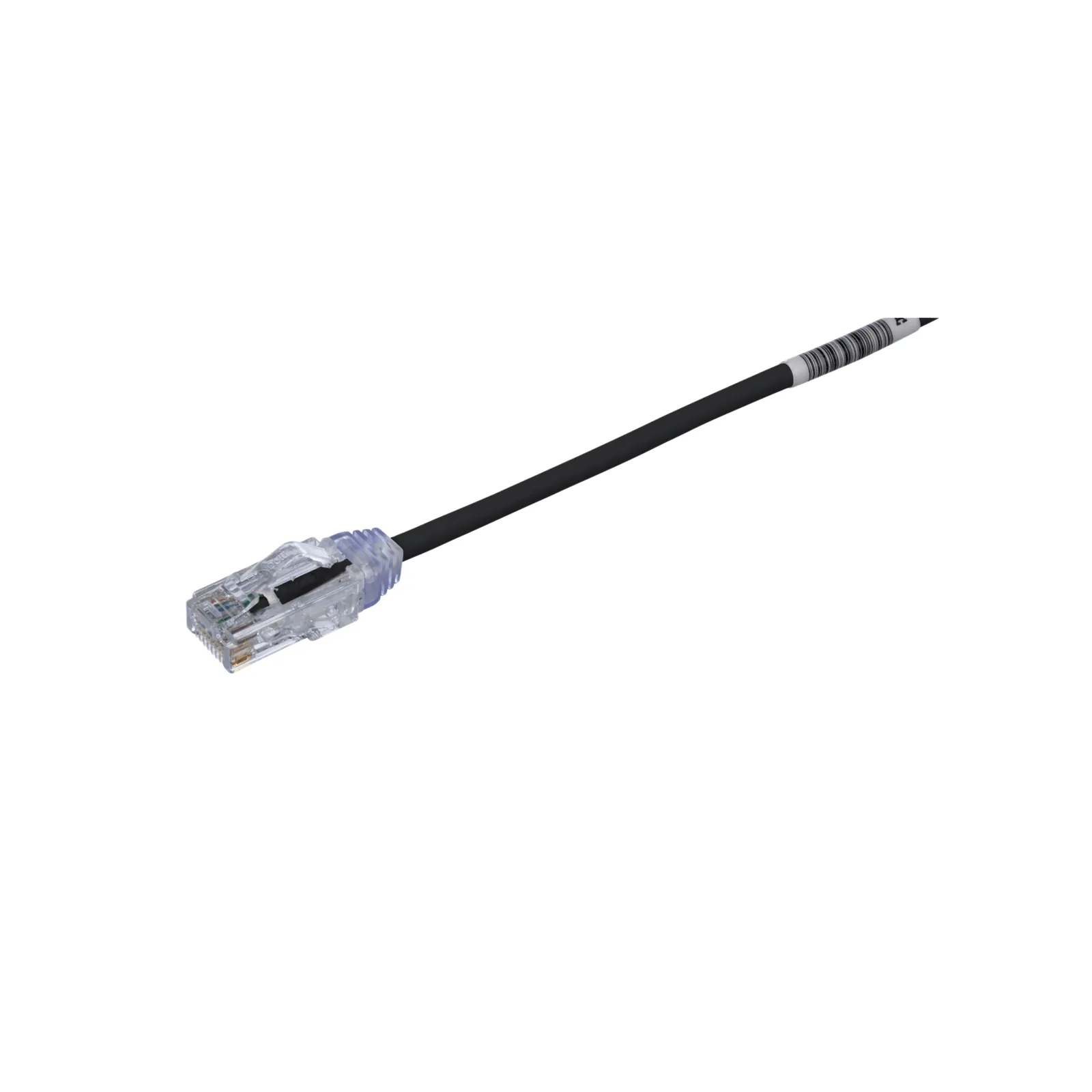 Cable de Parcheo TX6, UTP Cat6, Diámetro Reducido (28AWG), Color Negro, 20 cm (7.87 pulgadas)