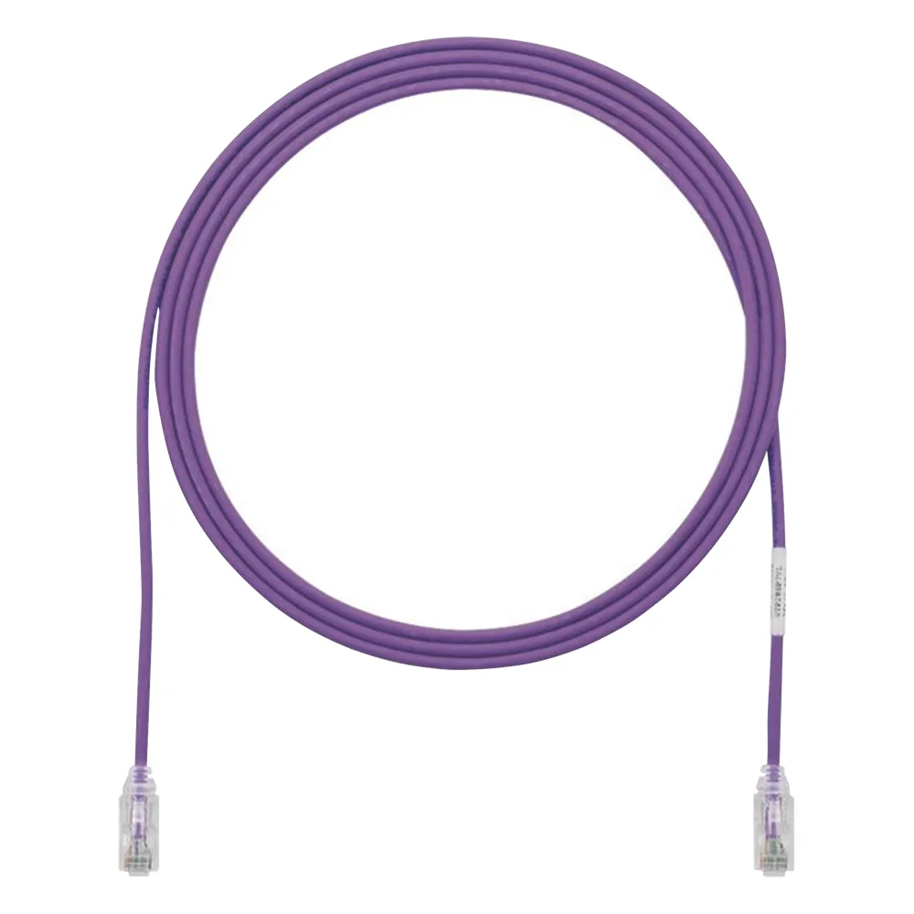Cable de Parcheo TX6, UTP Cat6, Diámetro Reducido (28AWG), Color Violeta, 3.66 Metros (12 Pies)