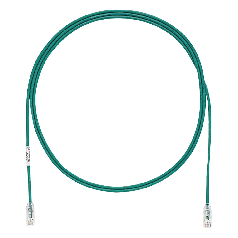 Cable de Parcheo TX6, UTP Cat6, Diámetro Reducido (28AWG), Color Verde, 1.83 Metros (6 Pies)