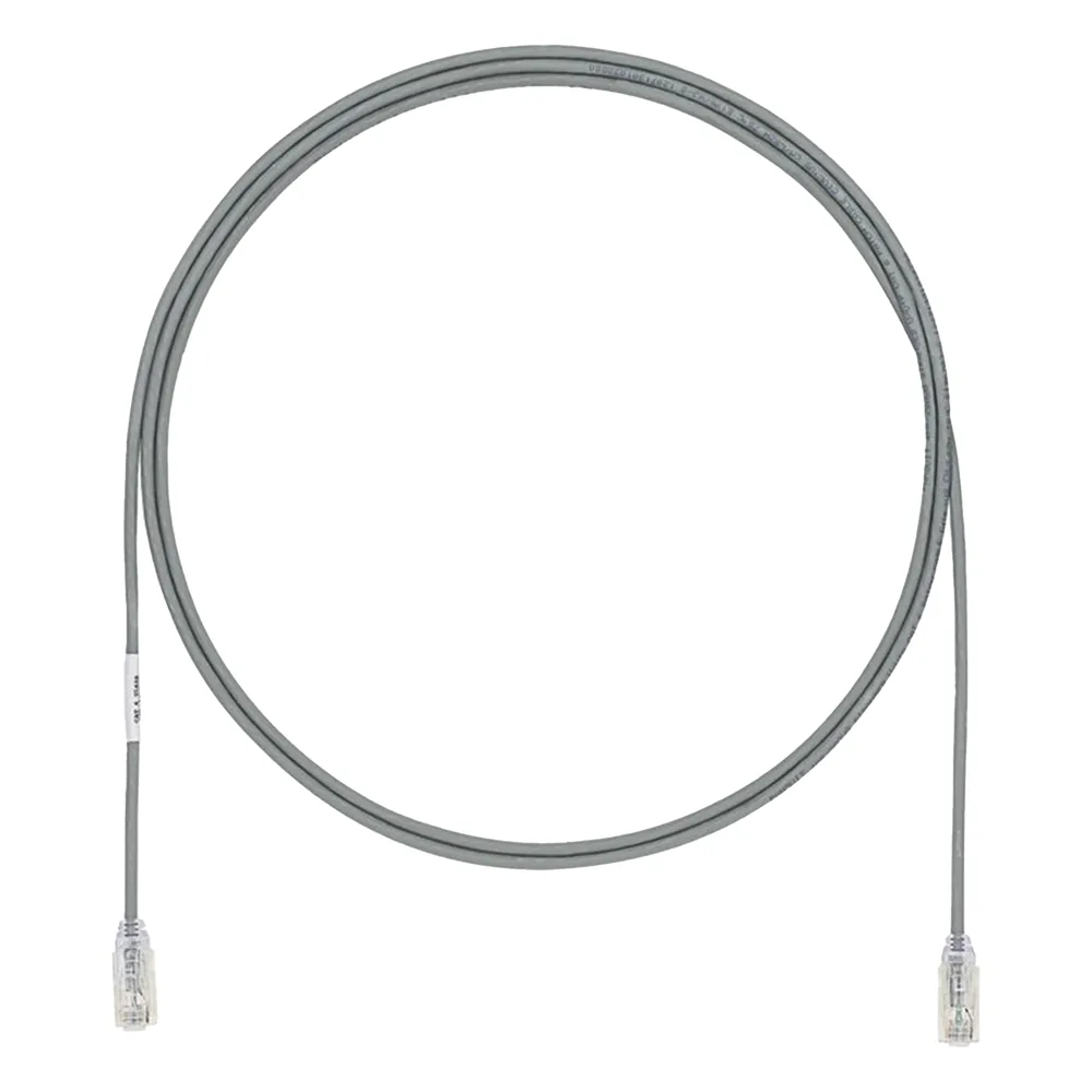 Cable de Parcheo UTP Cat6A, CM/LSZH, Diámetro Reducido (28AWG), Color Gris, 4.57 Metros (15 Pies)