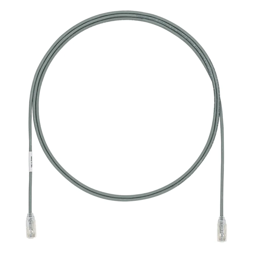 Cable de Parcheo UTP Cat6A, CM/LSZH, Diámetro Reducido (28AWG), Color Gris, 0.61 Metros (2 Pies)