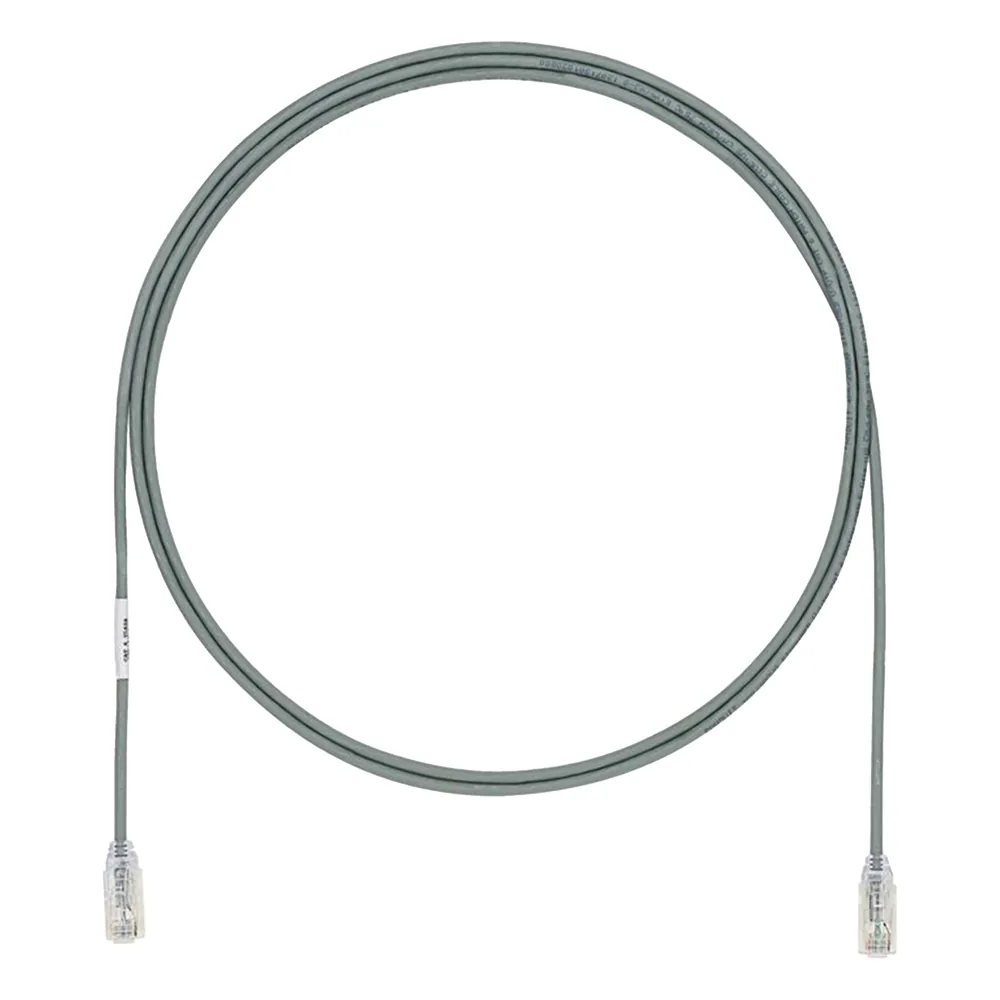 Cable de Parcheo UTP Cat6A, CM/LSZH, Diámetro Reducido (28AWG), Color Gris, 15.24 Metros (50 Pies)