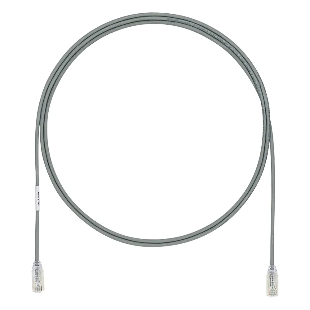 Cable de Parcheo UTP Cat6A, CM/LSZH, Diámetro Reducido (28AWG), Color Gris, 1.83 Metros (6 Pies)