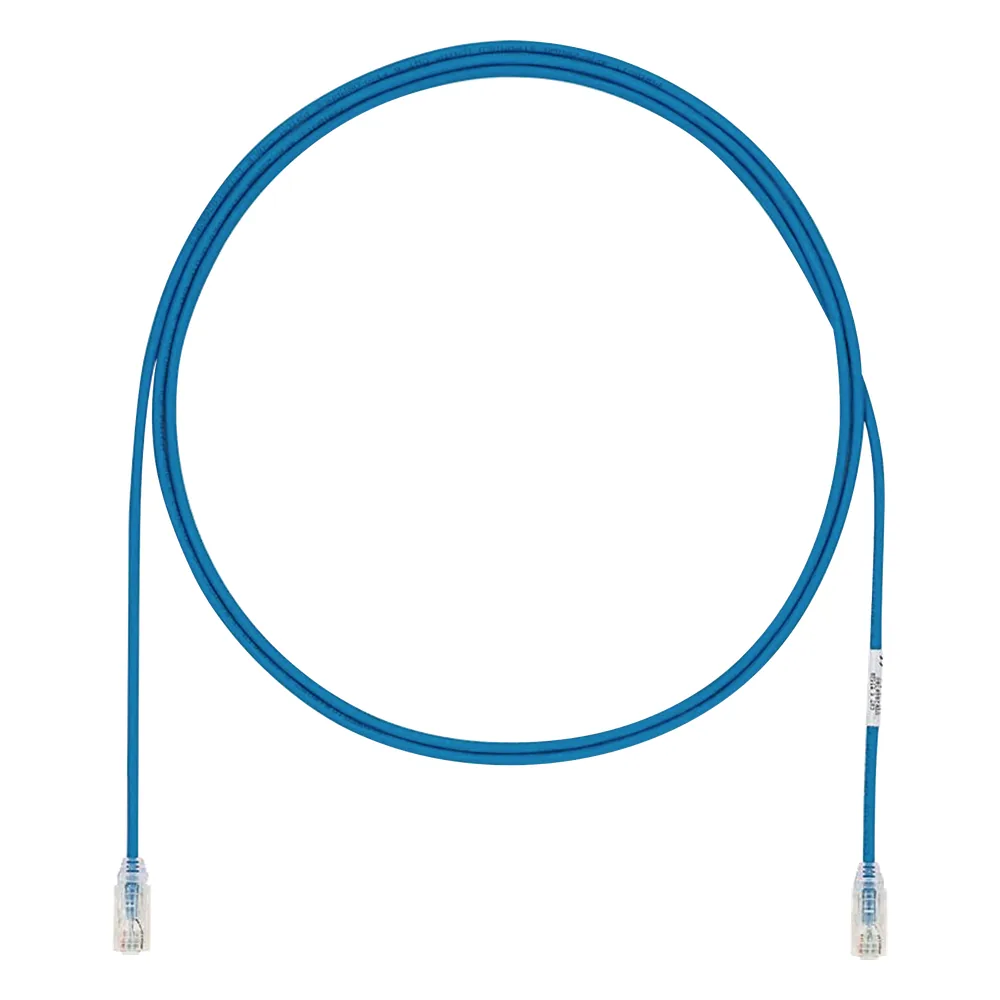 Cable de Parcheo UTP Cat6A, CM/LSZH, Diámetro Reducido (28AWG), Color Azul, 2.44 Metros (8 Pies)