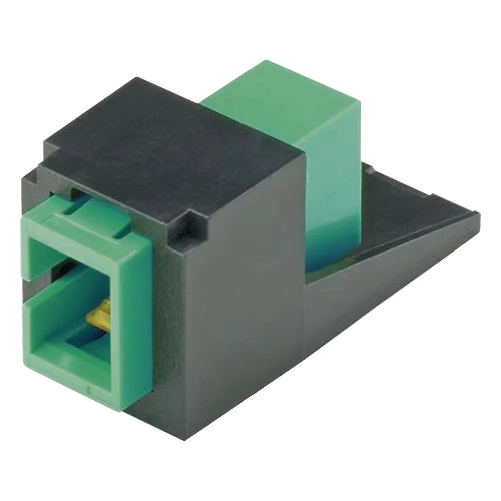 Módulo Acoplador SC/APC Simplex, para Fibra Óptica Monomodo OS1/OS2, Tipo Mini-Com, Color Negro