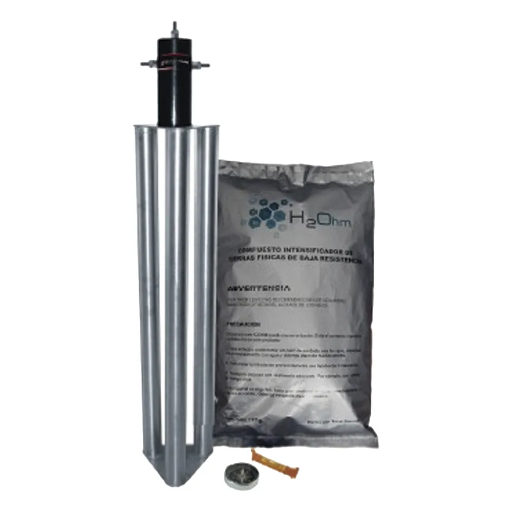 Kit Antivandalico de Puesta a Tierra de 100 Amperes con Electrodo, Filtro y Compuesto H2Ohm.