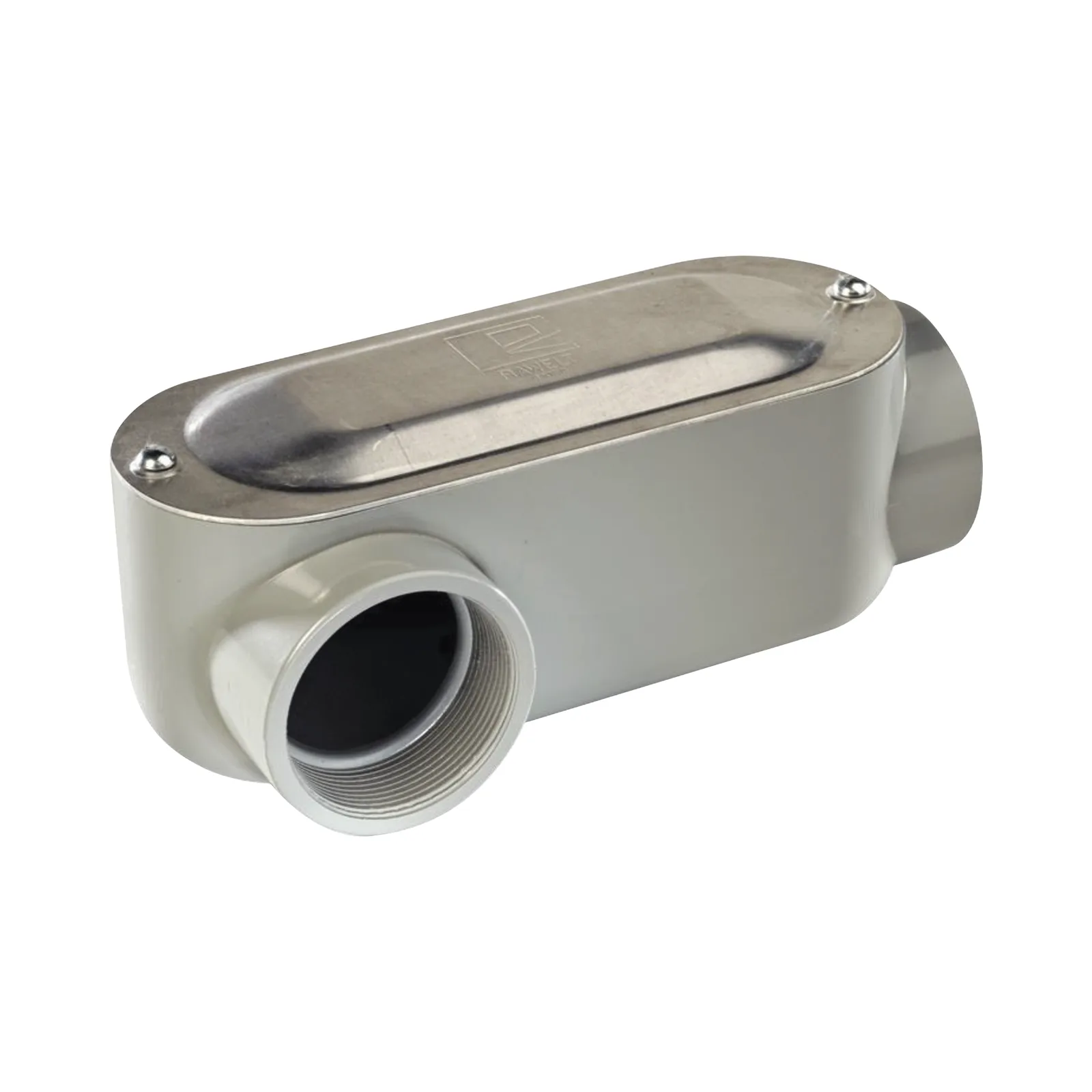 Caja oval roscada tipo OLR de 2" (50.8 mm) Incluye tapa y tornillos.