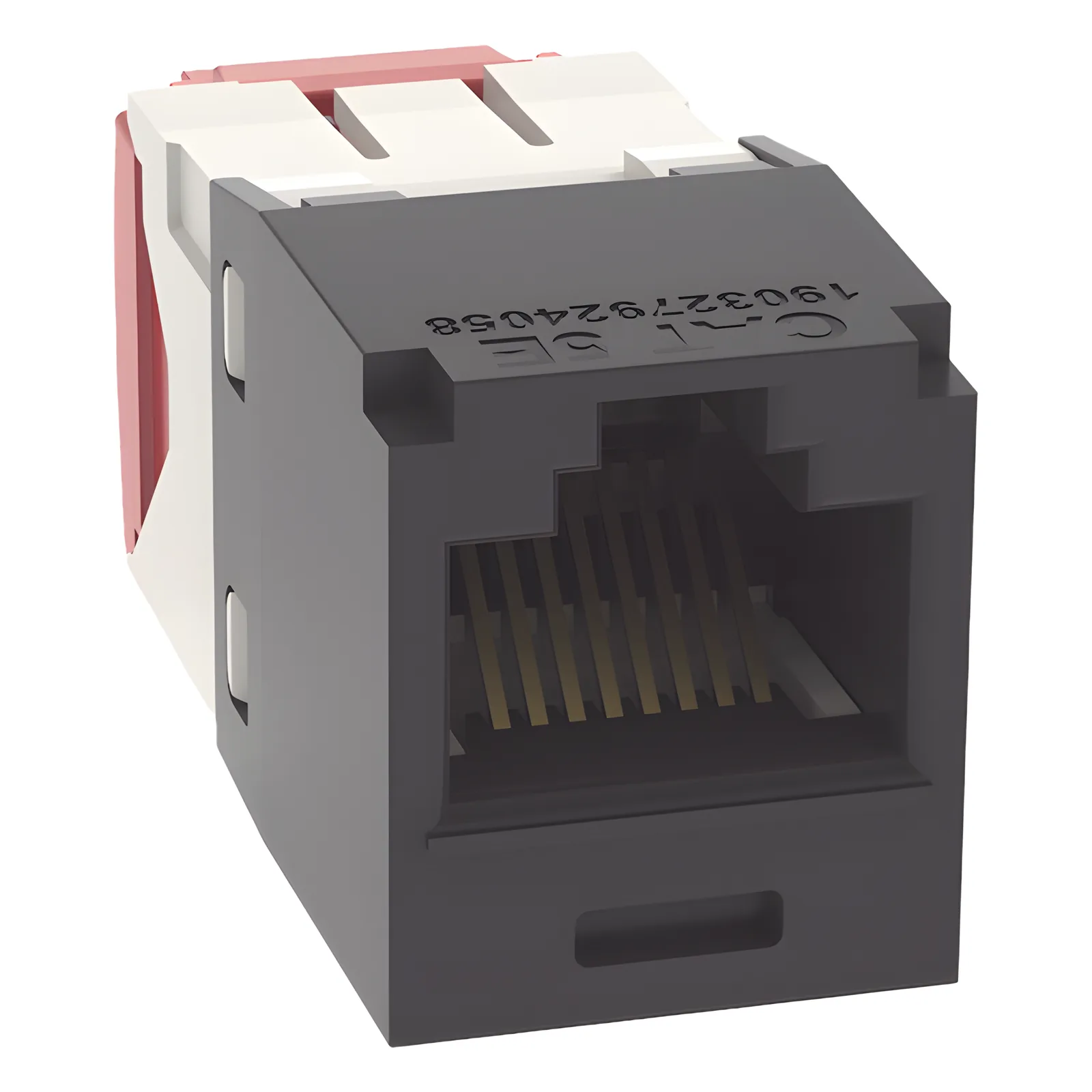 Conector Jack RJ45 Estilo TG, Mini-Com, Categoría 5e, de 8 Posiciones y 8 Cables, Color Negro