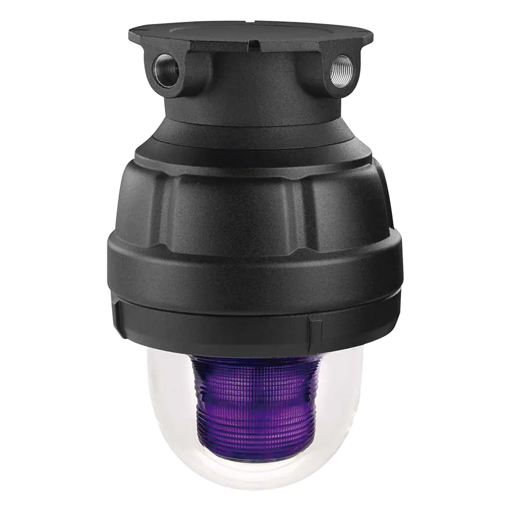 Luz de advertencia LED a prueba de explosion Homologado UL y cUL para Clase I, División 1, Grupo C y D; Clase I, División 2, Grupos A y B; Clase II, División 1, Grupos E, F y G; Clase III, Color Magenta a 24 VCD