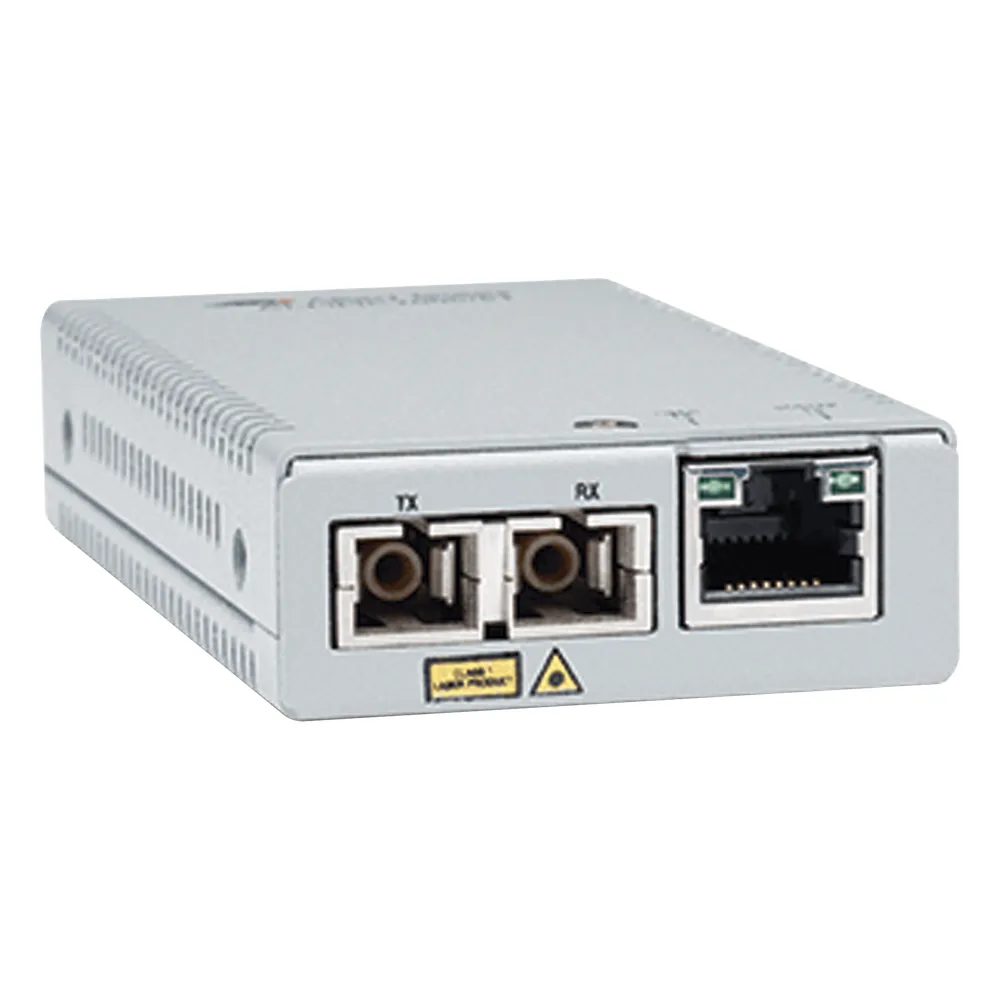 Convertidor de medios Gigabit Ethernet a fibra óptica, conector SC, multimodo (MMF), distancia de 220 hasta 500 m, con fuente de alimentación multi-región