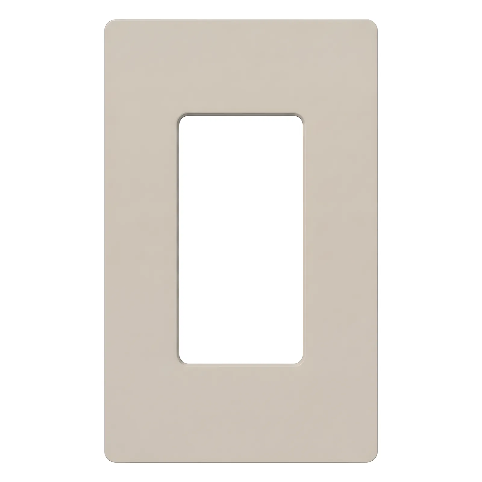 Placa de pared de 1 espacio sin tornillos visibles, acabado satinado Palladium, para atenuadores y controles Lutron estilo Designer como Maestro, Diva y control Pico