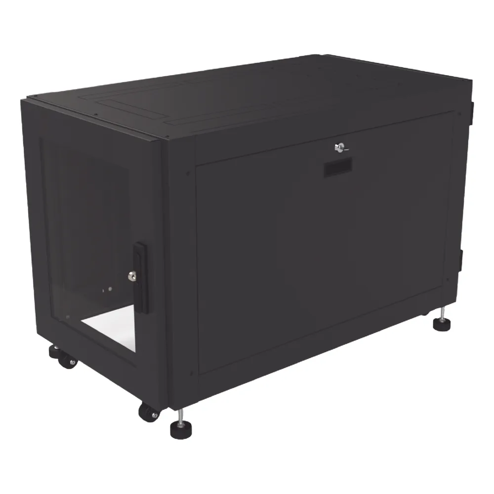 Gabinete Profesional de Piso para Telecomunicaciones de 12UR, 1000 mm Profundidad, Se envía el Gabinete armado.