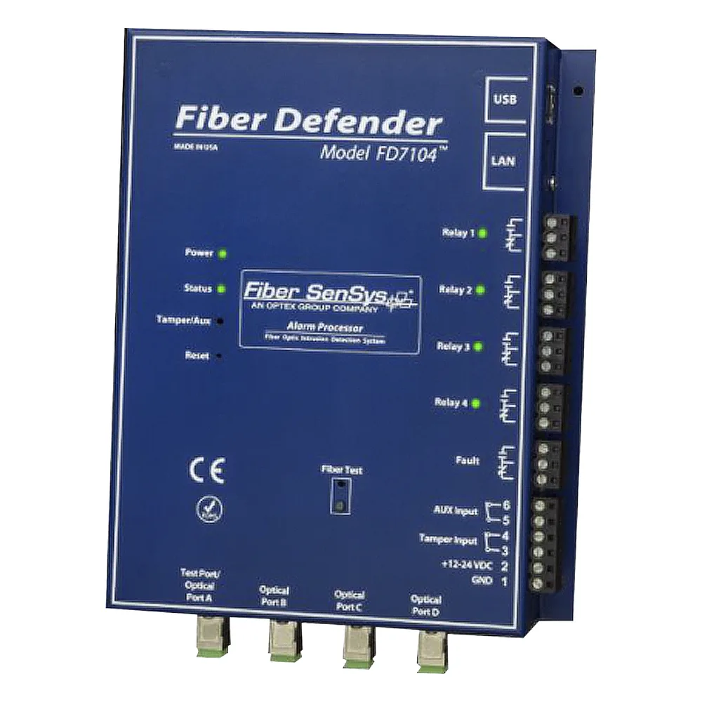 Sensor de Seguridad Perimetral por Fibra Óptica Sensitiva / 4 zonas / 800 metros máximo por zona