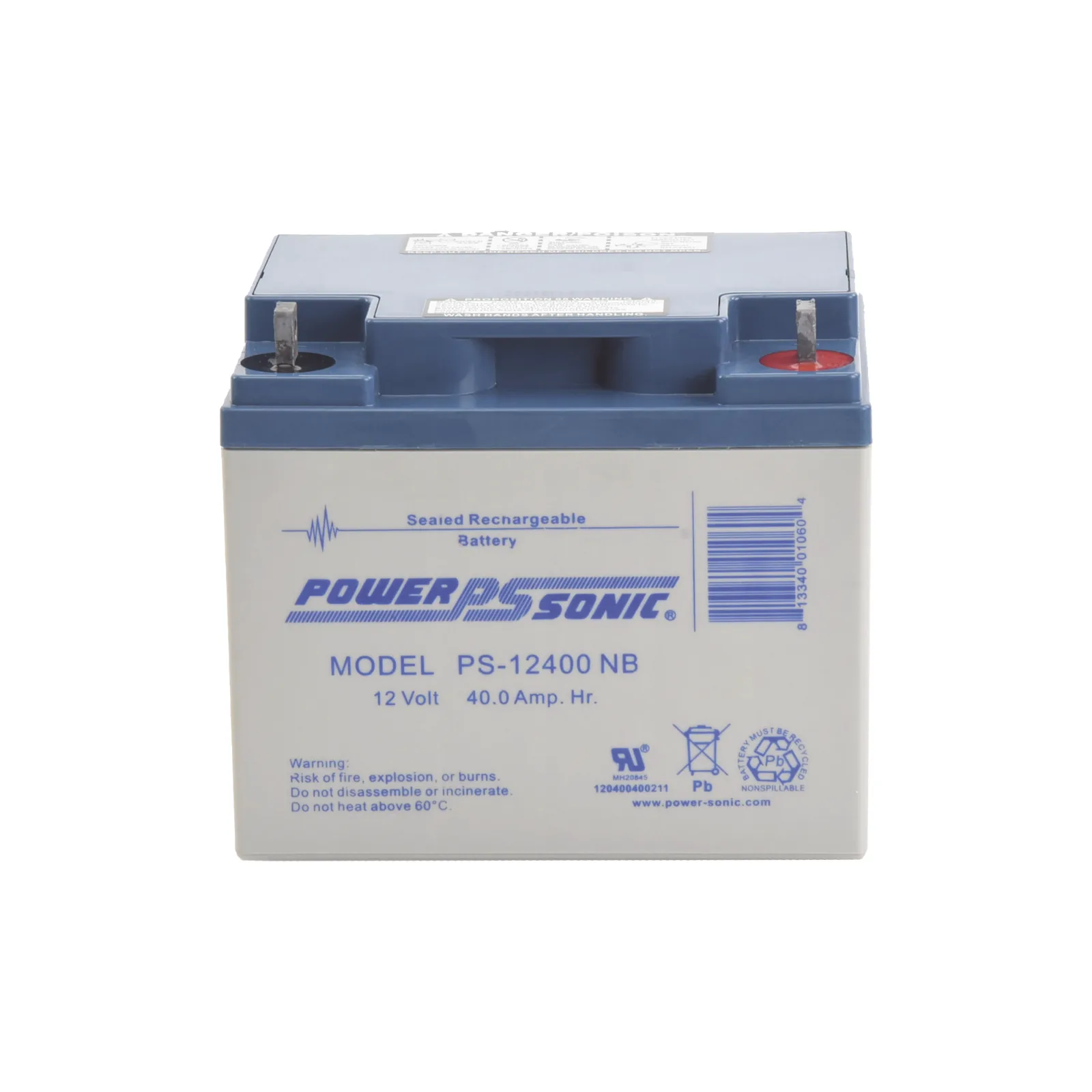 Batería 12V, 40AH, Para Respaldo, Tecnologías AGM/VRLA, 5 Años Vida Útil, Terminales NB, Reconocida UL