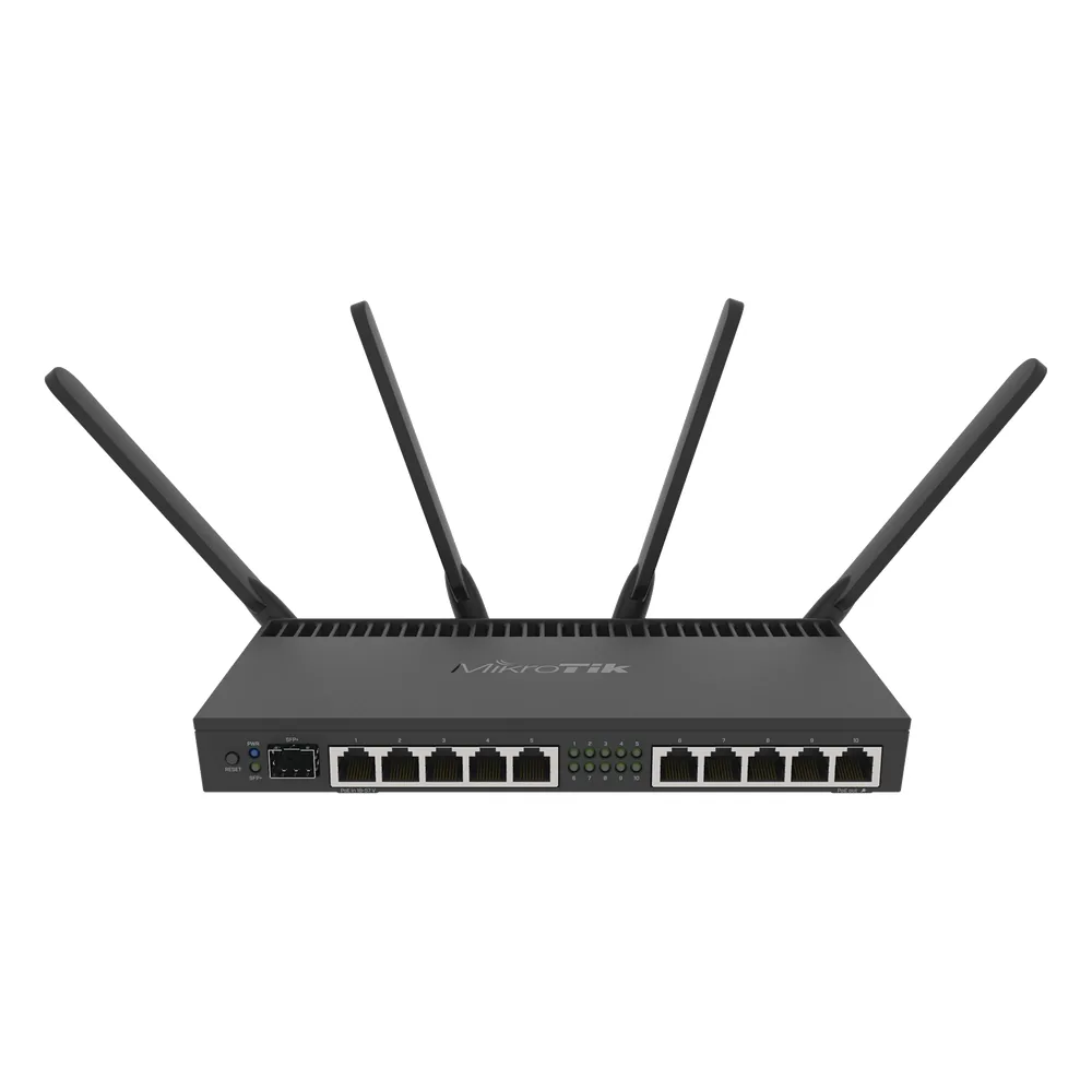 Router con Wi-Fi 4x4 MU-MIMO, hasta 2 watts de potencia, antenas de 3 dBi, 10 puertos Gigabit, 1 Puerto SFP+