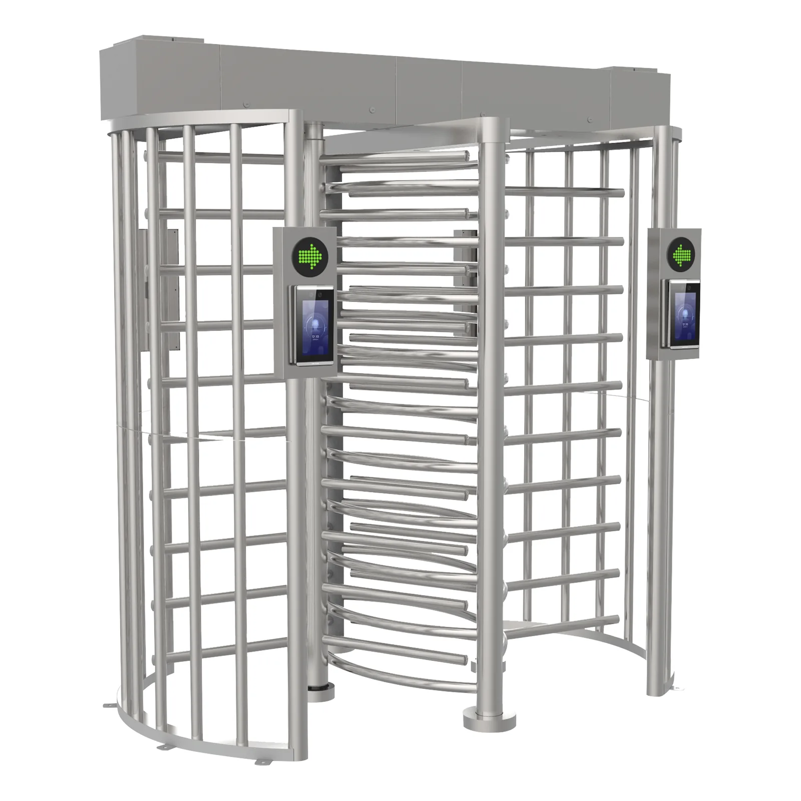 Torniquete DOBLE (2 Carriles) de Cuerpo Completo Bidireccional / Exterior / Acero Inoxidable SUS304 / 30 Personas por Minuto / Compatible con Reconocimiento Facial (Terminal no Incluida)