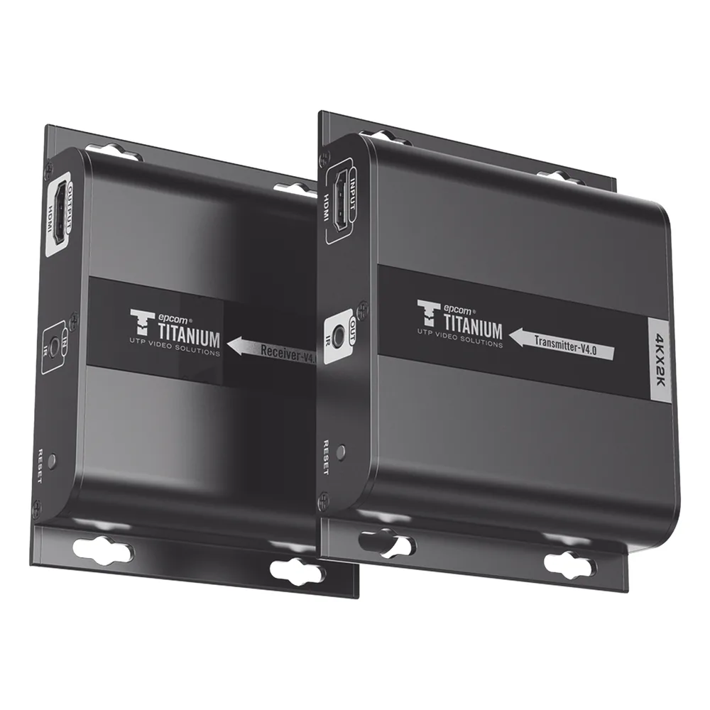 Kit Extensor HDMI para distancias de 120 metros / Resolución 4K @ 30Hz / Cat 6 / Soporta conexión Uno a Uno y Uno a Muchos / Soporta hasta 253 Rx / Baja Latencia / Uso 24/7 / Soporta HDbitT / Compatible con Switch Gigabit